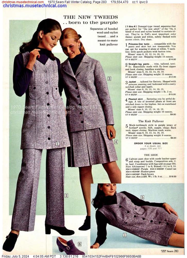 1970 Sears Fall Winter Catalog, Page 283