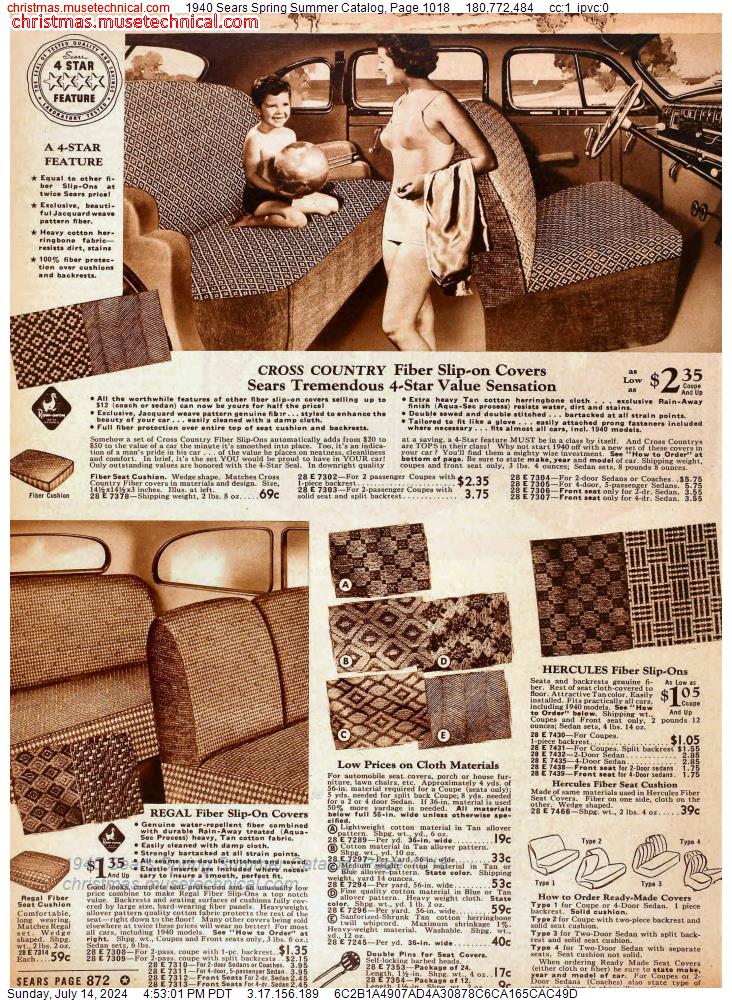 1940 Sears Spring Summer Catalog, Page 1018