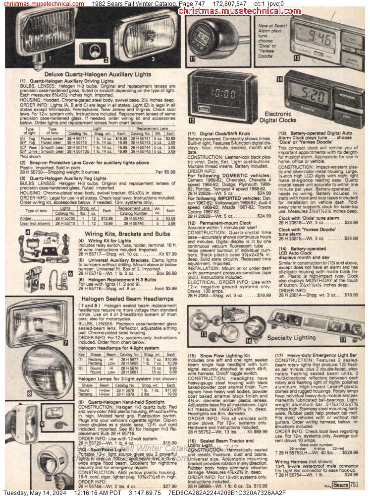 1982 Sears Fall Winter Catalog, Page 747