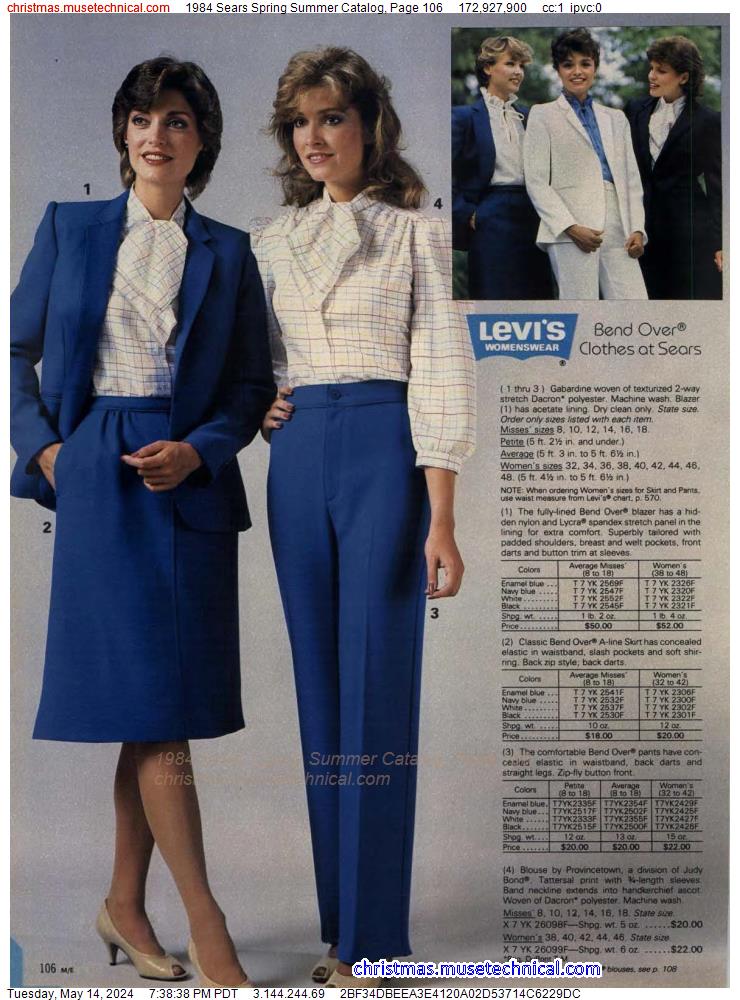 1984 Sears Spring Summer Catalog, Page 106