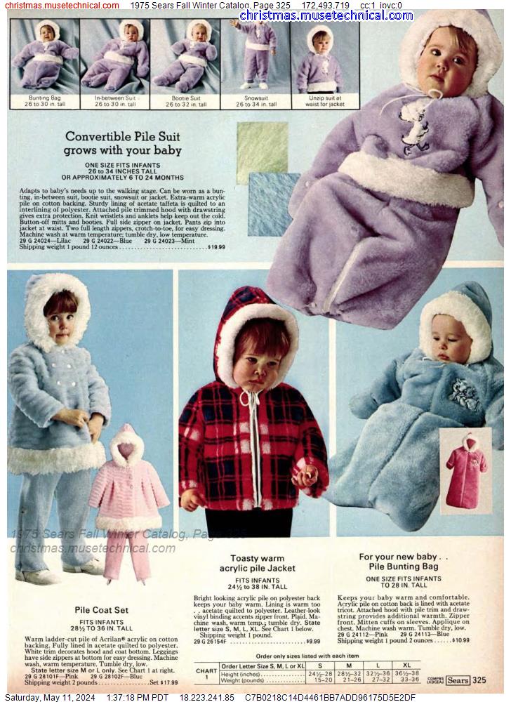 1975 Sears Fall Winter Catalog, Page 325