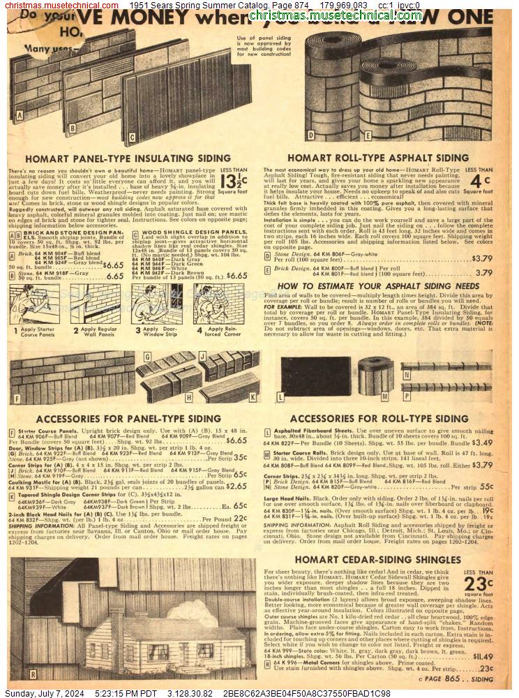 1951 Sears Spring Summer Catalog, Page 874
