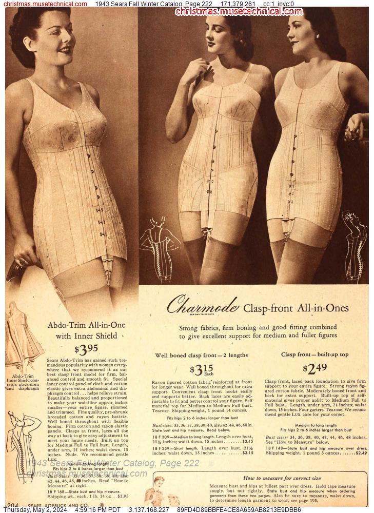 1943 Sears Fall Winter Catalog, Page 222