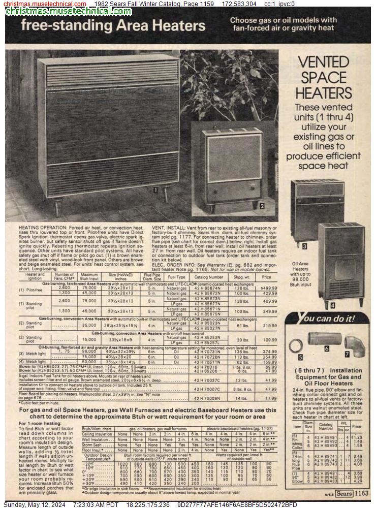 1982 Sears Fall Winter Catalog, Page 1159