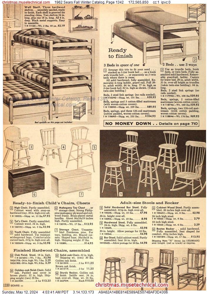 1962 Sears Fall Winter Catalog, Page 1342
