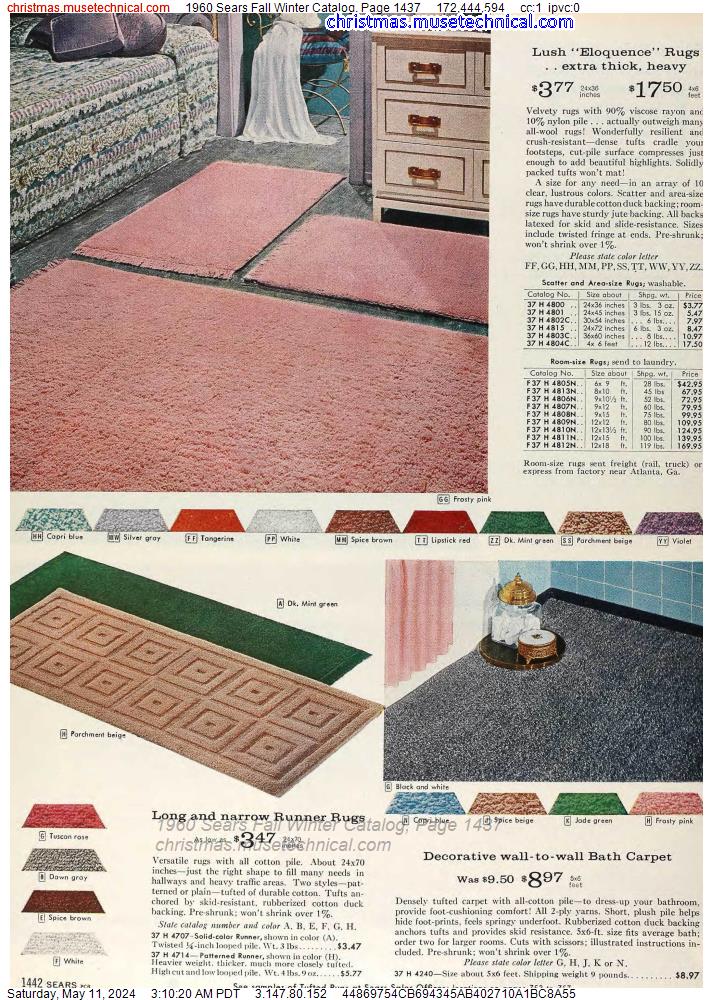 1960 Sears Fall Winter Catalog, Page 1437