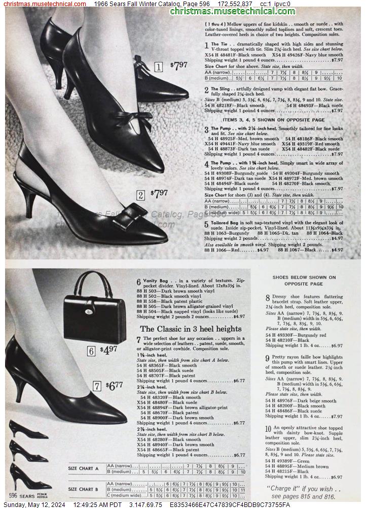 1966 Sears Fall Winter Catalog, Page 596