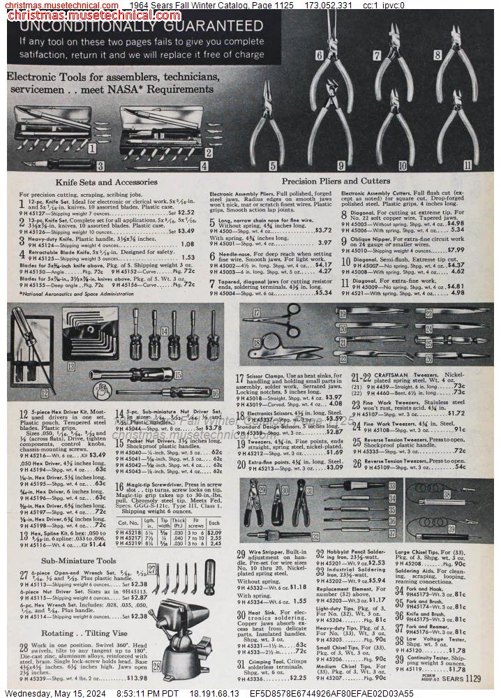 1964 Sears Fall Winter Catalog, Page 1125