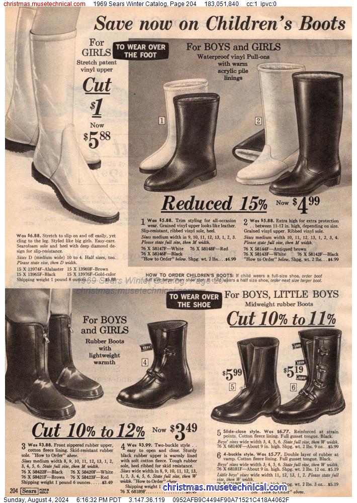 1969 Sears Winter Catalog, Page 204