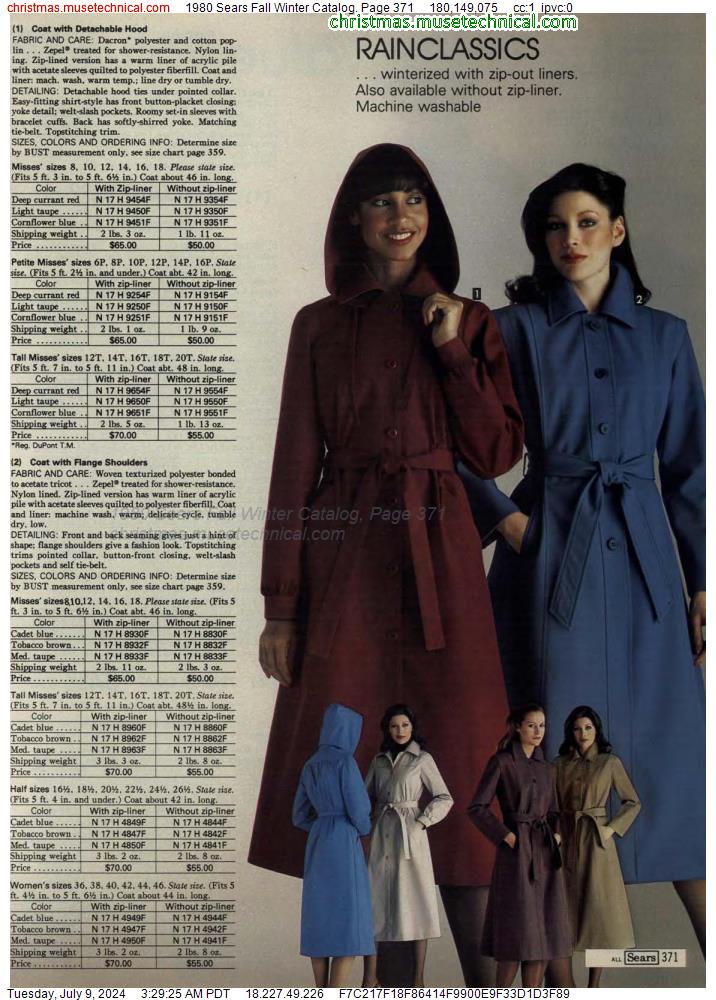 1980 Sears Fall Winter Catalog, Page 371