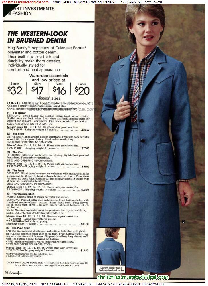 1981 Sears Fall Winter Catalog, Page 20