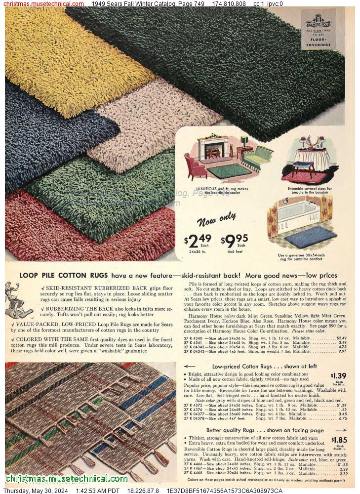 1949 Sears Fall Winter Catalog, Page 749