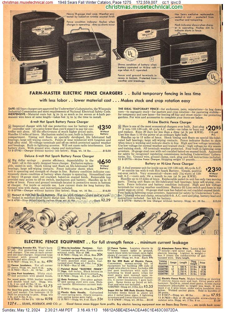1948 Sears Fall Winter Catalog, Page 1275