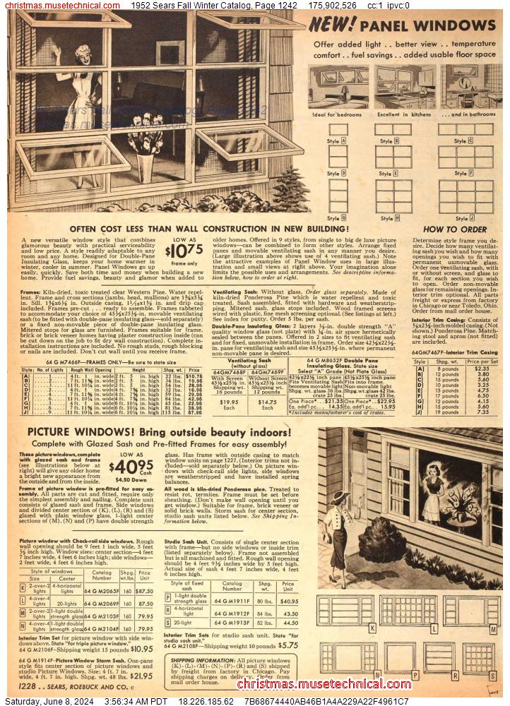 1952 Sears Fall Winter Catalog, Page 1242