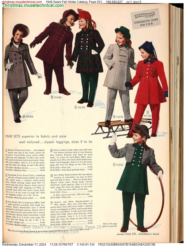 1946 Sears Fall Winter Catalog, Page 251