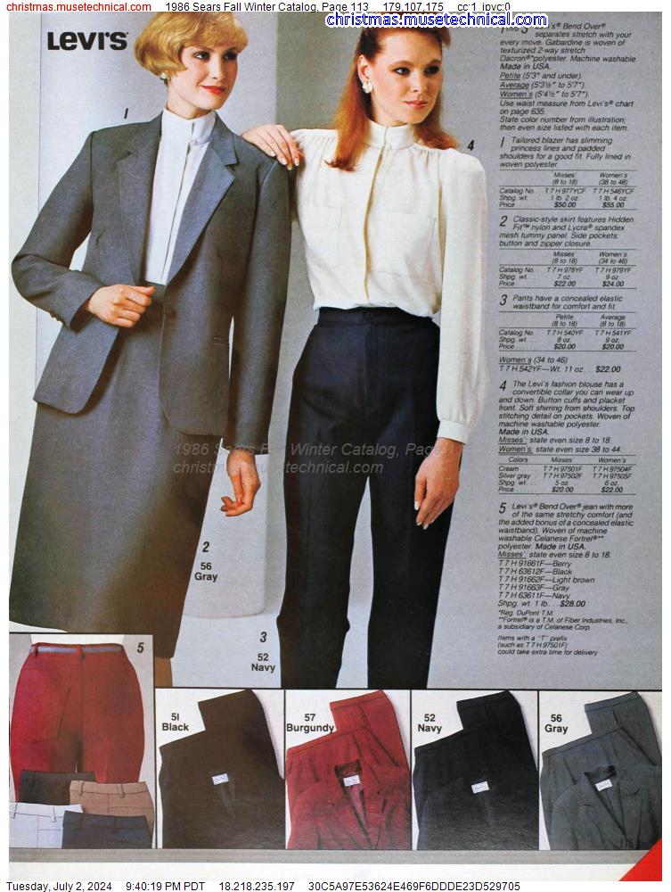 1986 Sears Fall Winter Catalog, Page 113