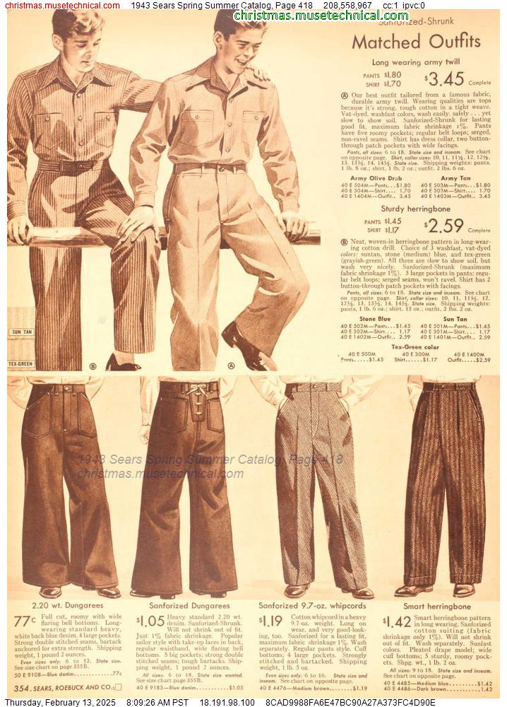 1943 Sears Spring Summer Catalog, Page 418