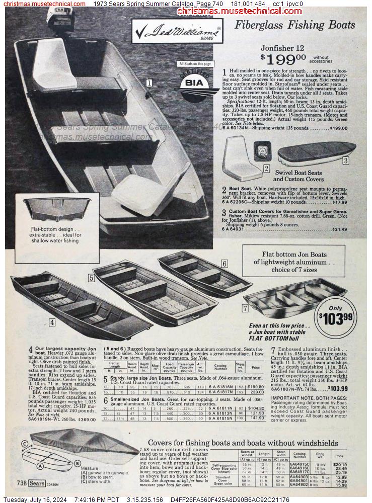 1973 Sears Spring Summer Catalog, Page 740