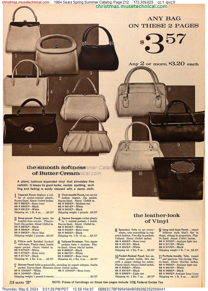 1964 Sears Spring Summer Catalog, Page 212