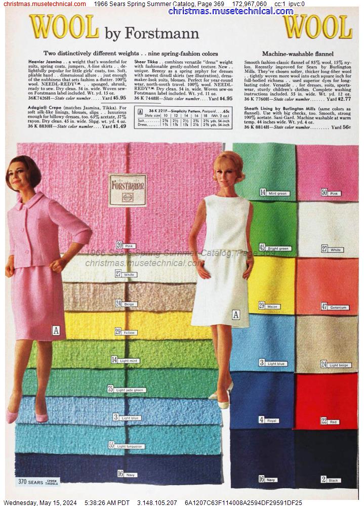 1966 Sears Spring Summer Catalog, Page 369