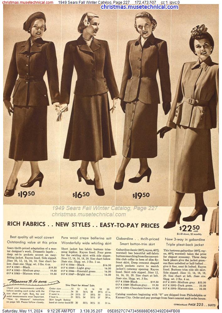 1949 Sears Fall Winter Catalog, Page 227