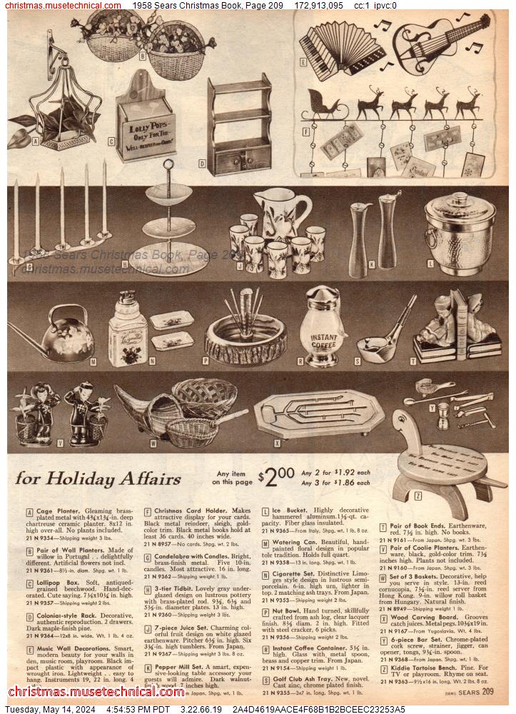 1958 Sears Christmas Book, Page 209