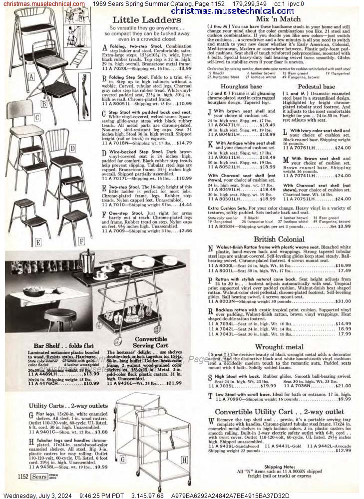 1969 Sears Spring Summer Catalog, Page 1152