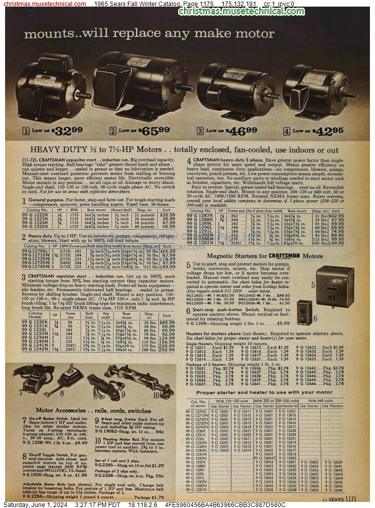 1965 Sears Fall Winter Catalog, Page 1175
