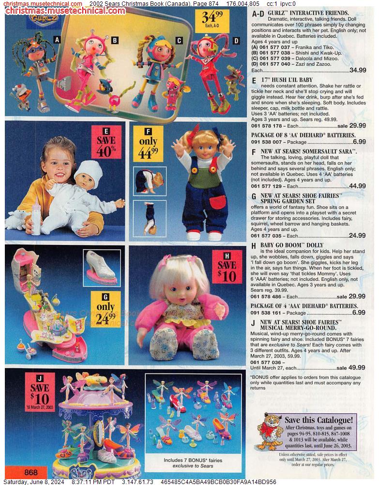 2002 Sears Christmas Book (Canada), Page 874