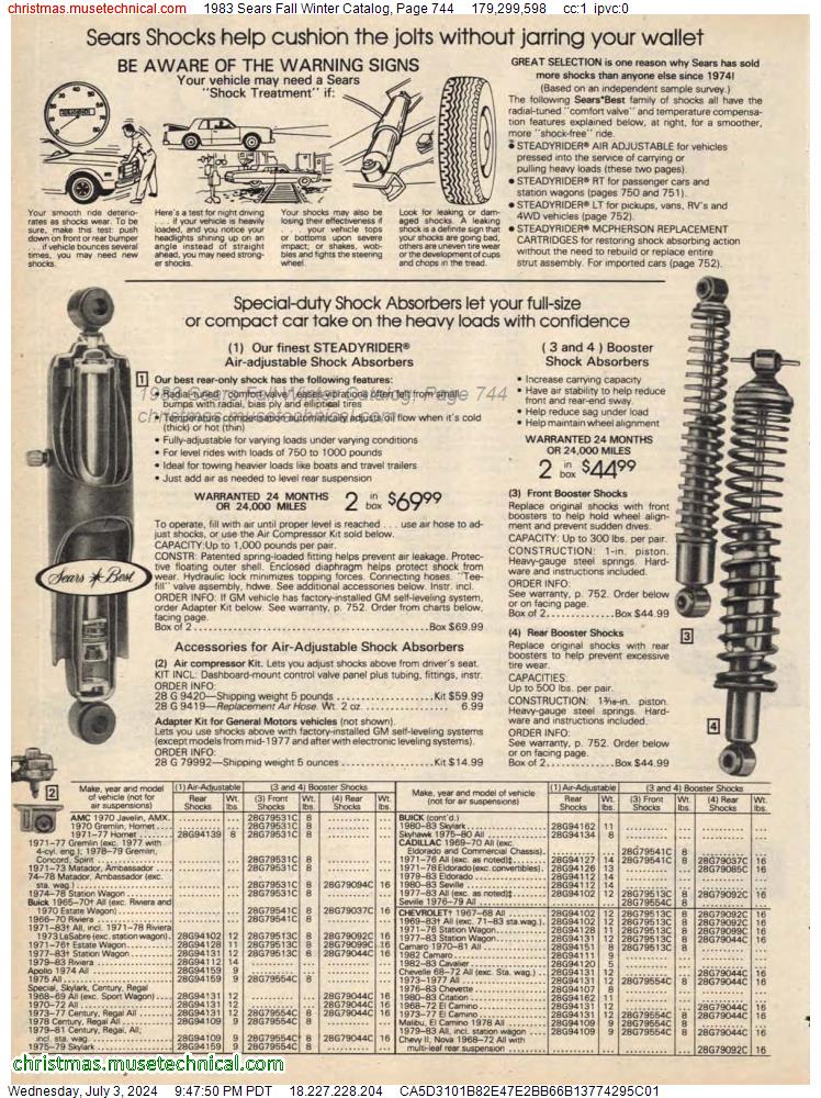 1983 Sears Fall Winter Catalog, Page 744