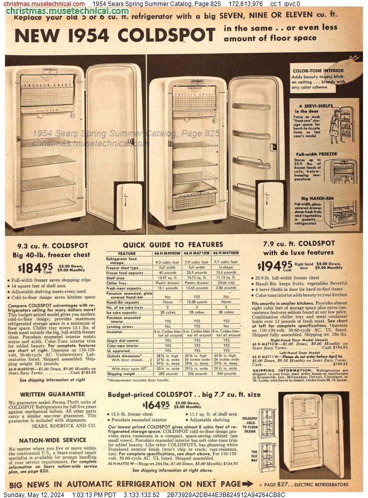 1954 Sears Spring Summer Catalog, Page 825