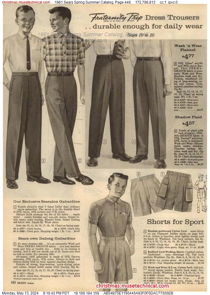 1961 Sears Spring Summer Catalog, Page 448