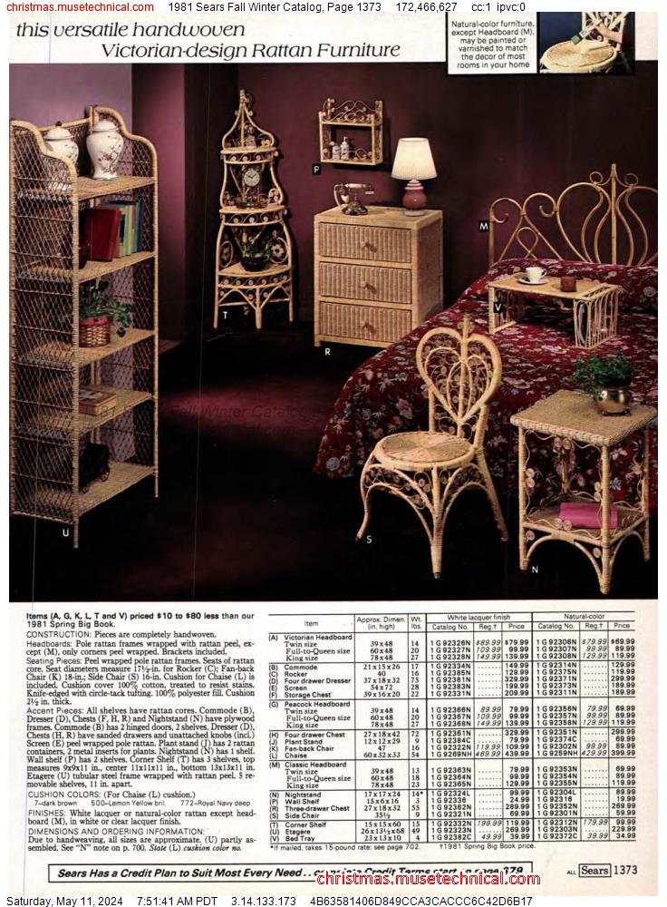 1981 Sears Fall Winter Catalog, Page 1373