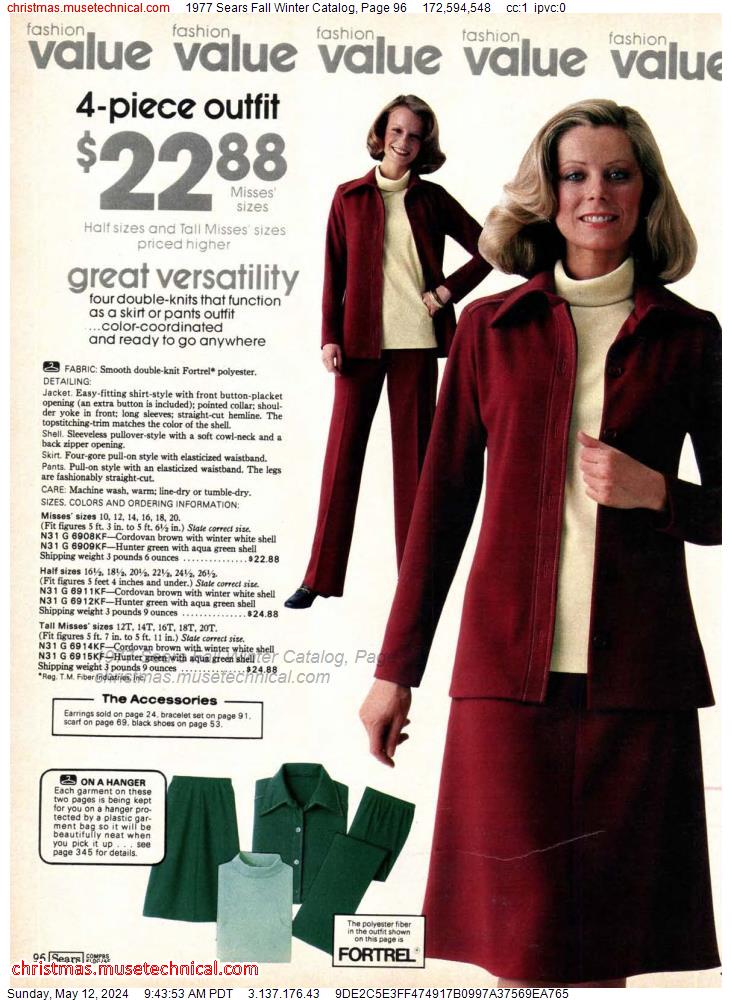 1977 Sears Fall Winter Catalog, Page 96