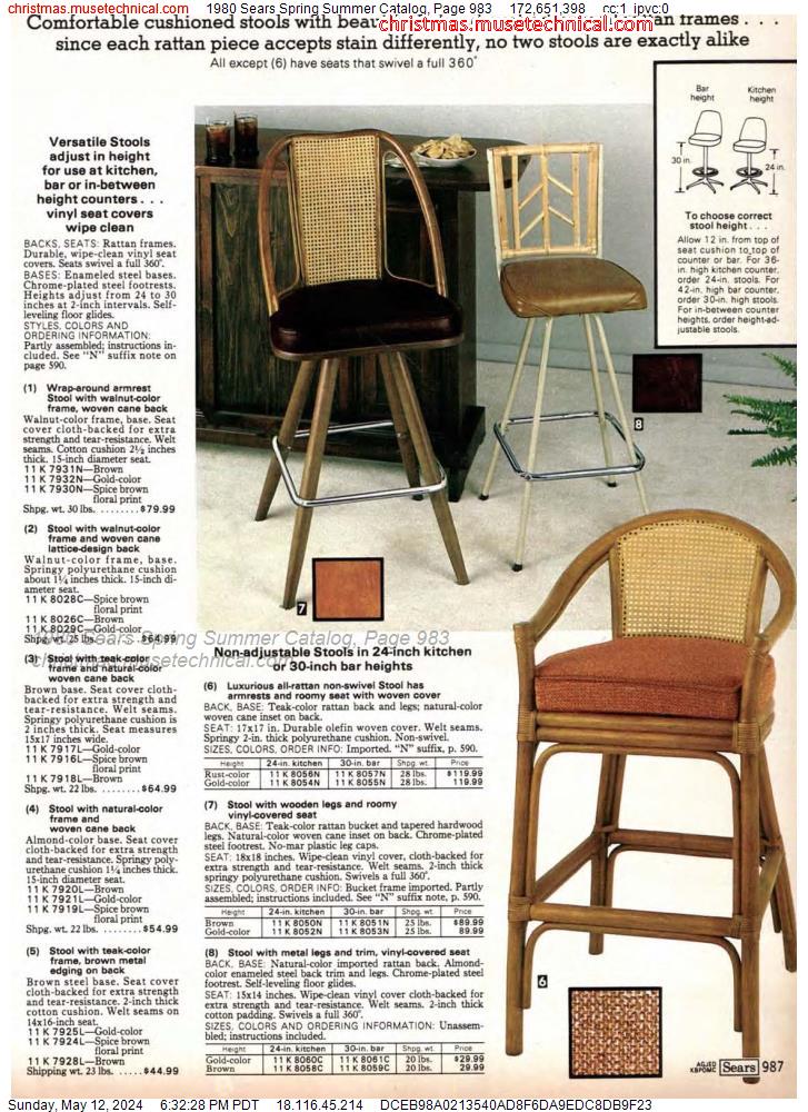 1980 Sears Spring Summer Catalog, Page 983