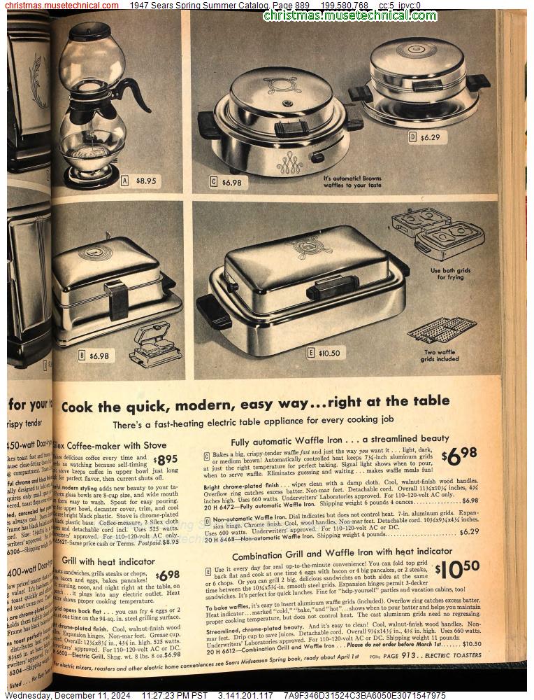 1947 Sears Spring Summer Catalog, Page 889