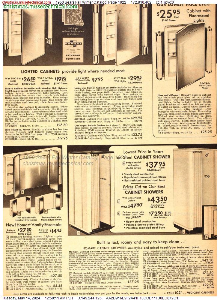 1950 Sears Fall Winter Catalog, Page 1022