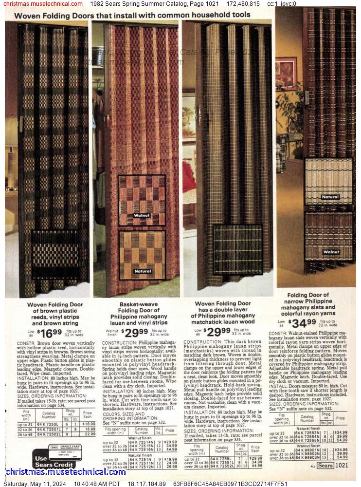 1982 Sears Spring Summer Catalog, Page 1021