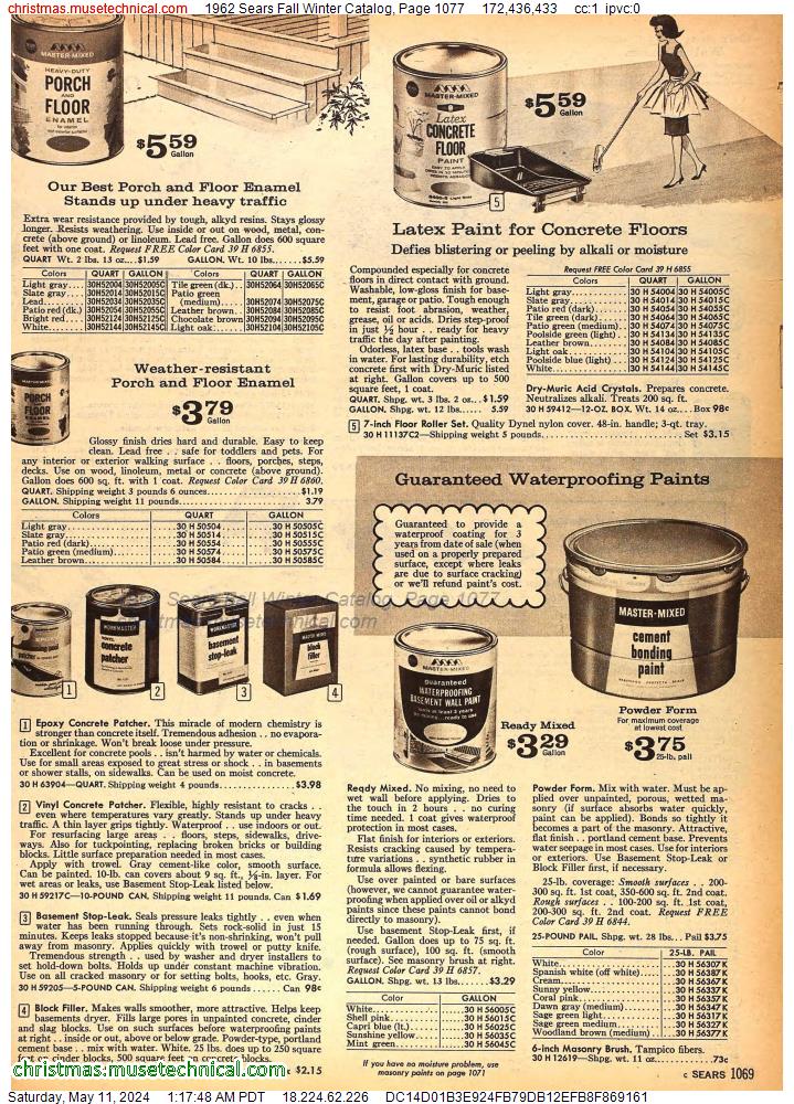 1962 Sears Fall Winter Catalog, Page 1077