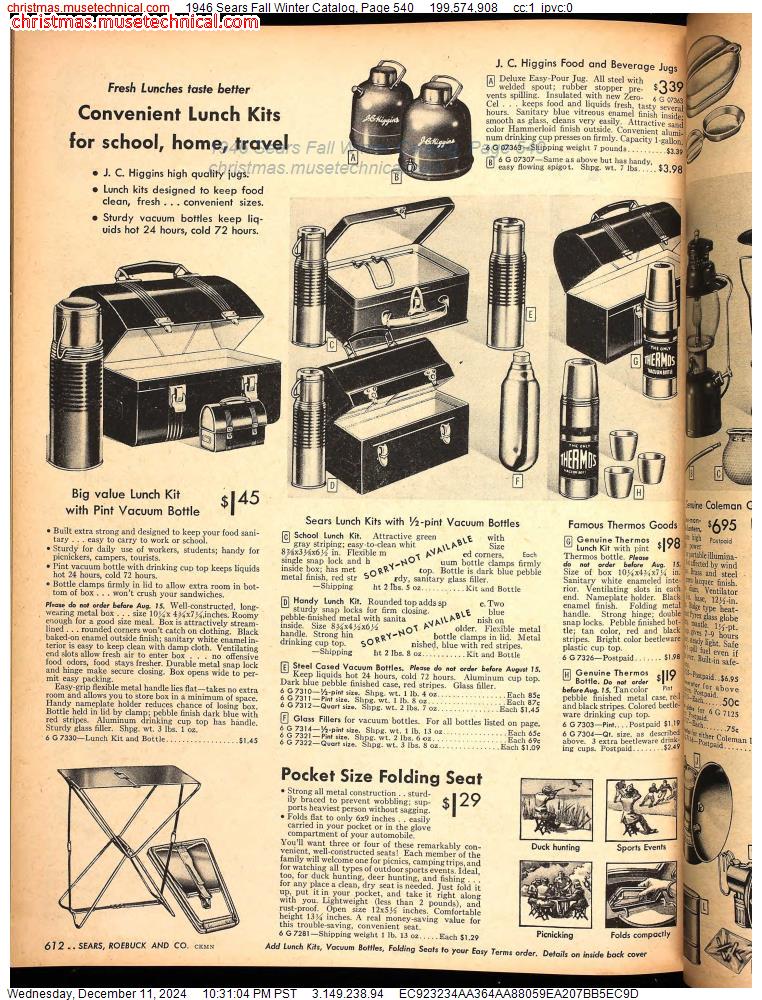 1946 Sears Fall Winter Catalog, Page 540