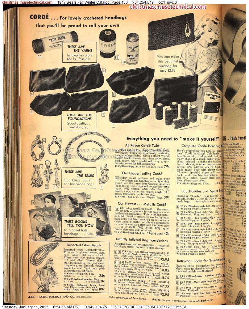 1947 Sears Fall Winter Catalog, Page 460