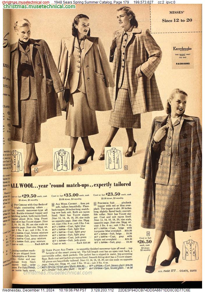 1948 Sears Spring Summer Catalog, Page 179