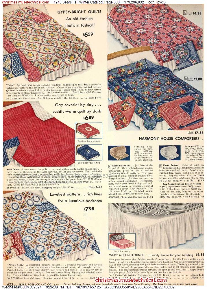1948 Sears Fall Winter Catalog, Page 630