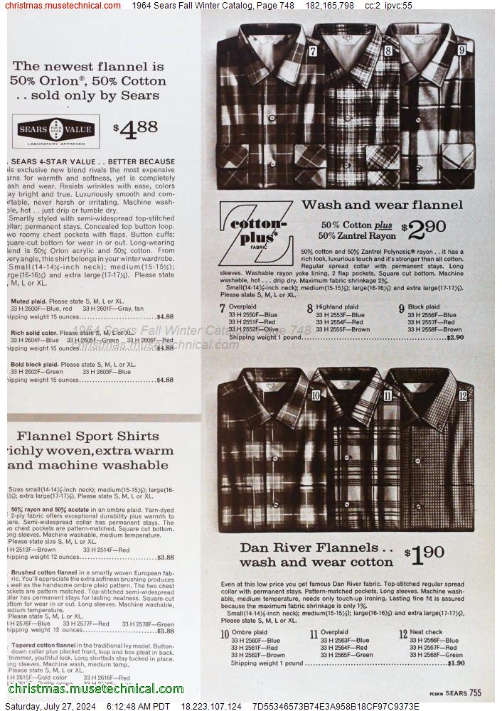 1964 Sears Fall Winter Catalog, Page 748