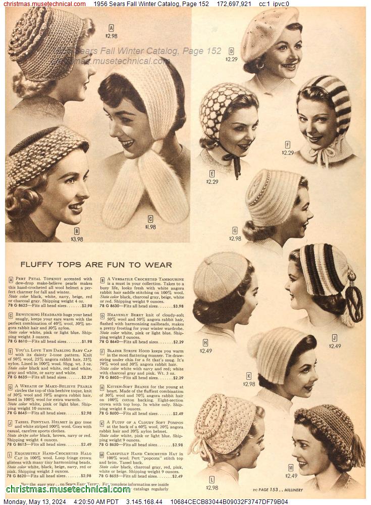 1956 Sears Fall Winter Catalog, Page 152