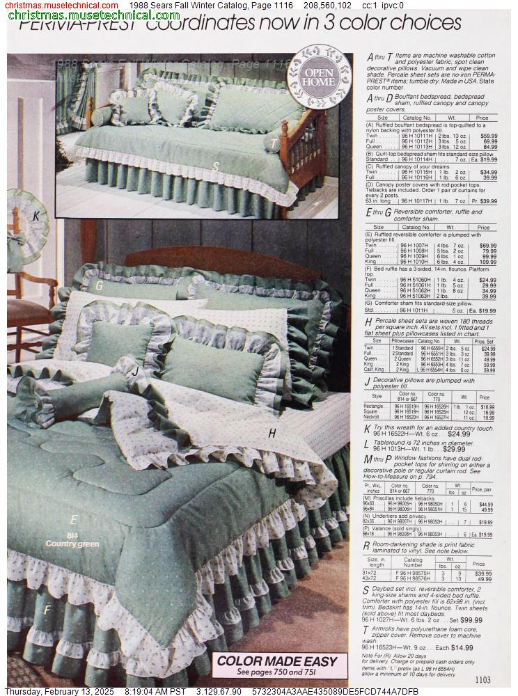 1988 Sears Fall Winter Catalog, Page 1116