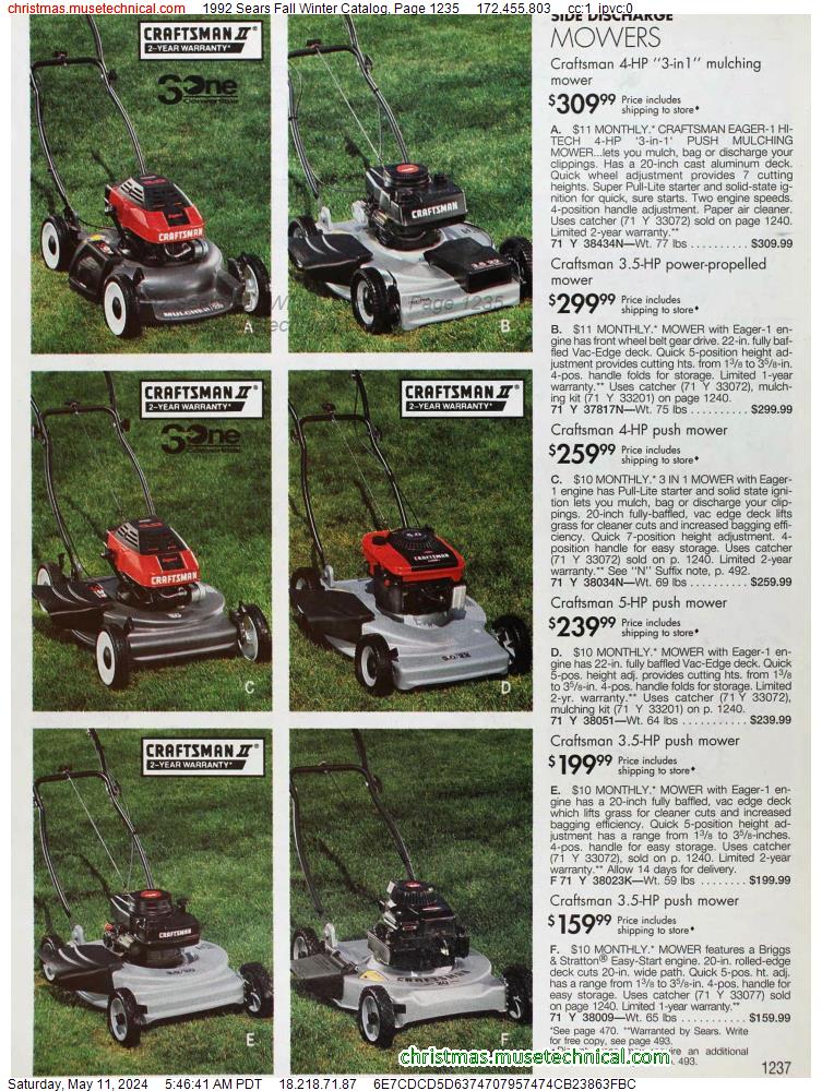 1992 Sears Fall Winter Catalog, Page 1235
