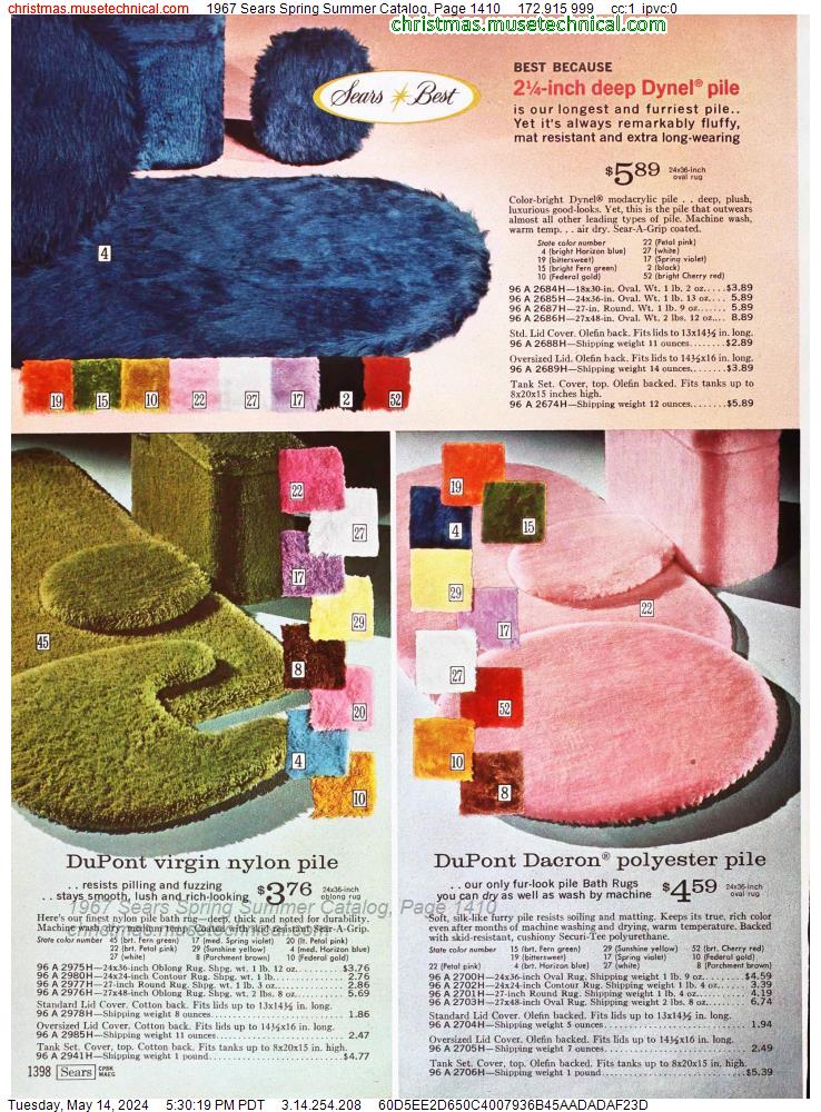 1967 Sears Spring Summer Catalog, Page 1410