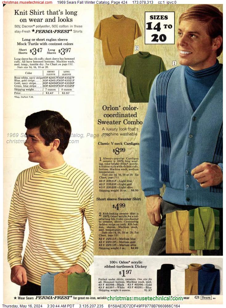 1969 Sears Fall Winter Catalog, Page 424