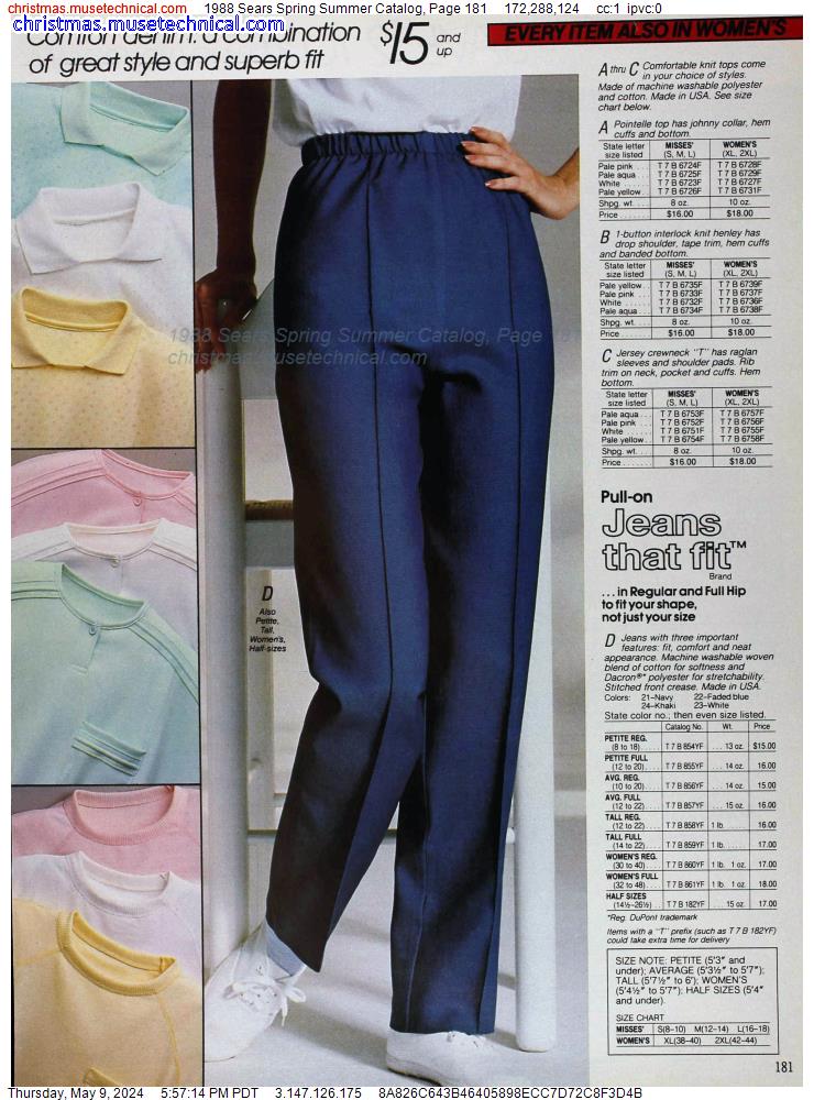 1988 Sears Spring Summer Catalog, Page 181